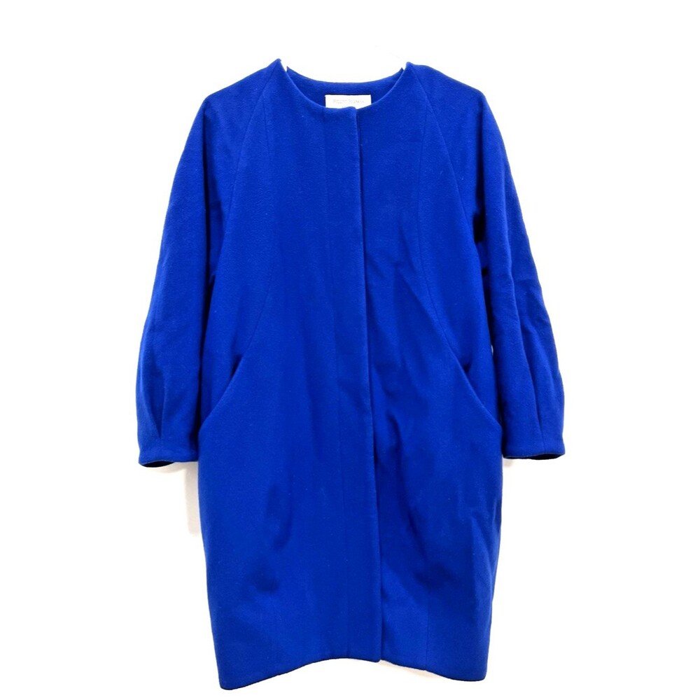 Helene Berman London Wool Coat Cobalt Blue Size XS